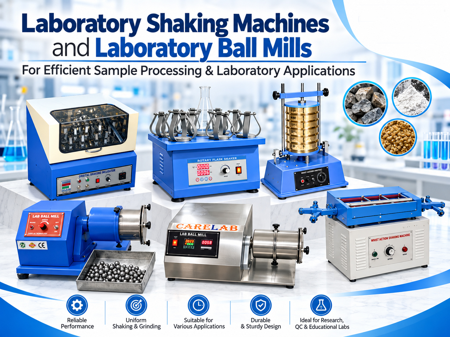 Laboratory Shaking Machines and Laboratory Ball Mills  For Efficient Sample Processing & Laboratory Applications